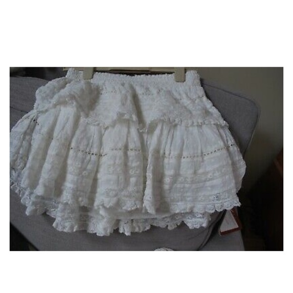 LOVESHACKFANCY RUFFLE Mini Skirt White - Picture 6 of 8